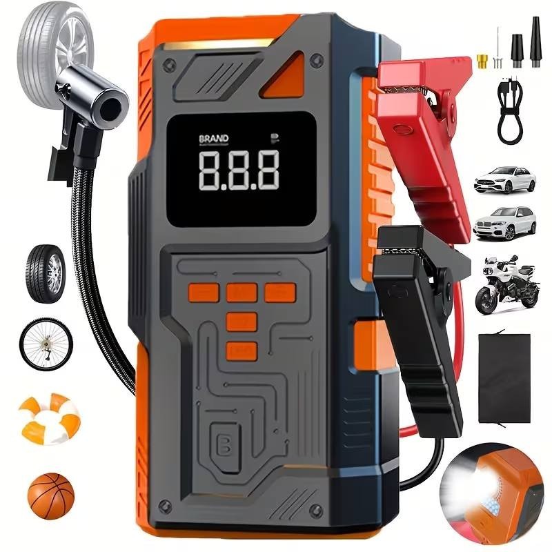 5-In-1 Multifunctional Air Compressor, Battery Jump Starter & Inflator