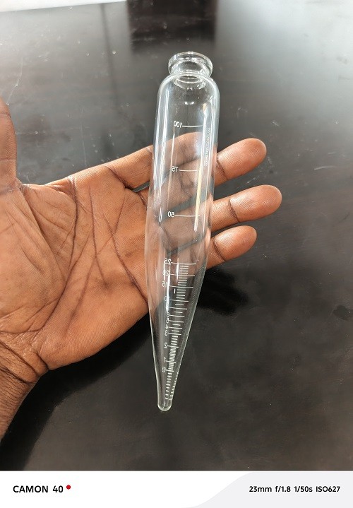 100ml Conical Graduated Glass Oil Centrifuge Tube, 8 Inch