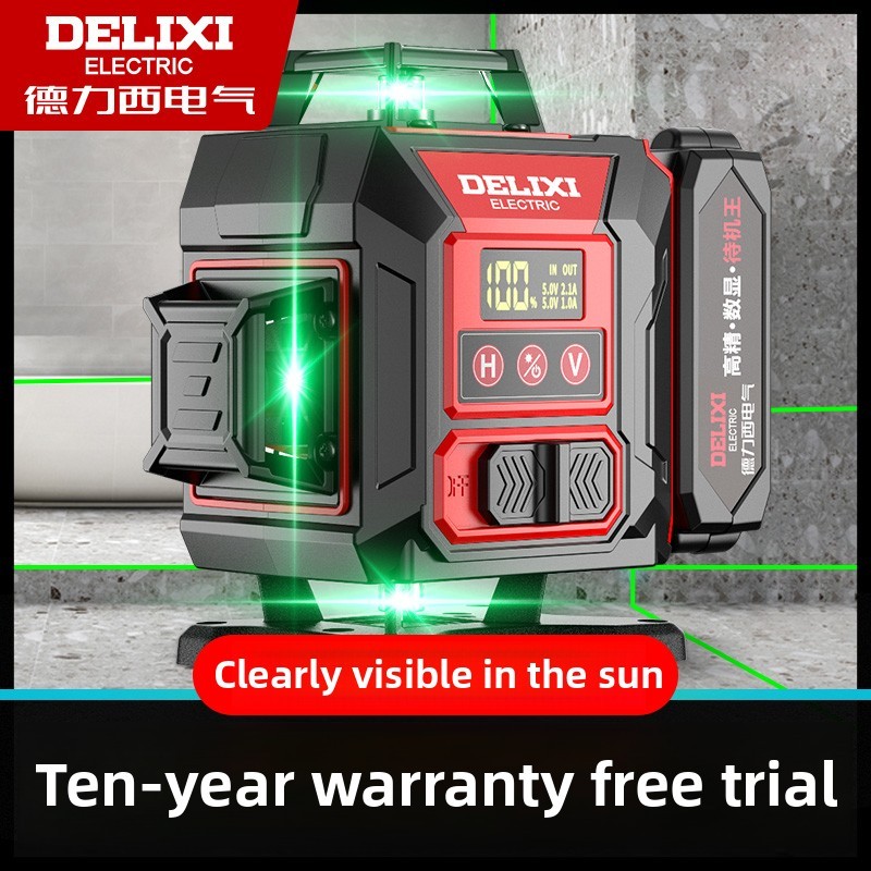Delixi Outdoor Digital Green Laser Level 12-Lines Automatic Self-Leveling – DLX-TDYCHG12